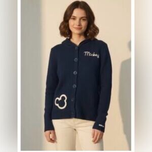 Disney resort navy blue hooded cardigan woman’s XL